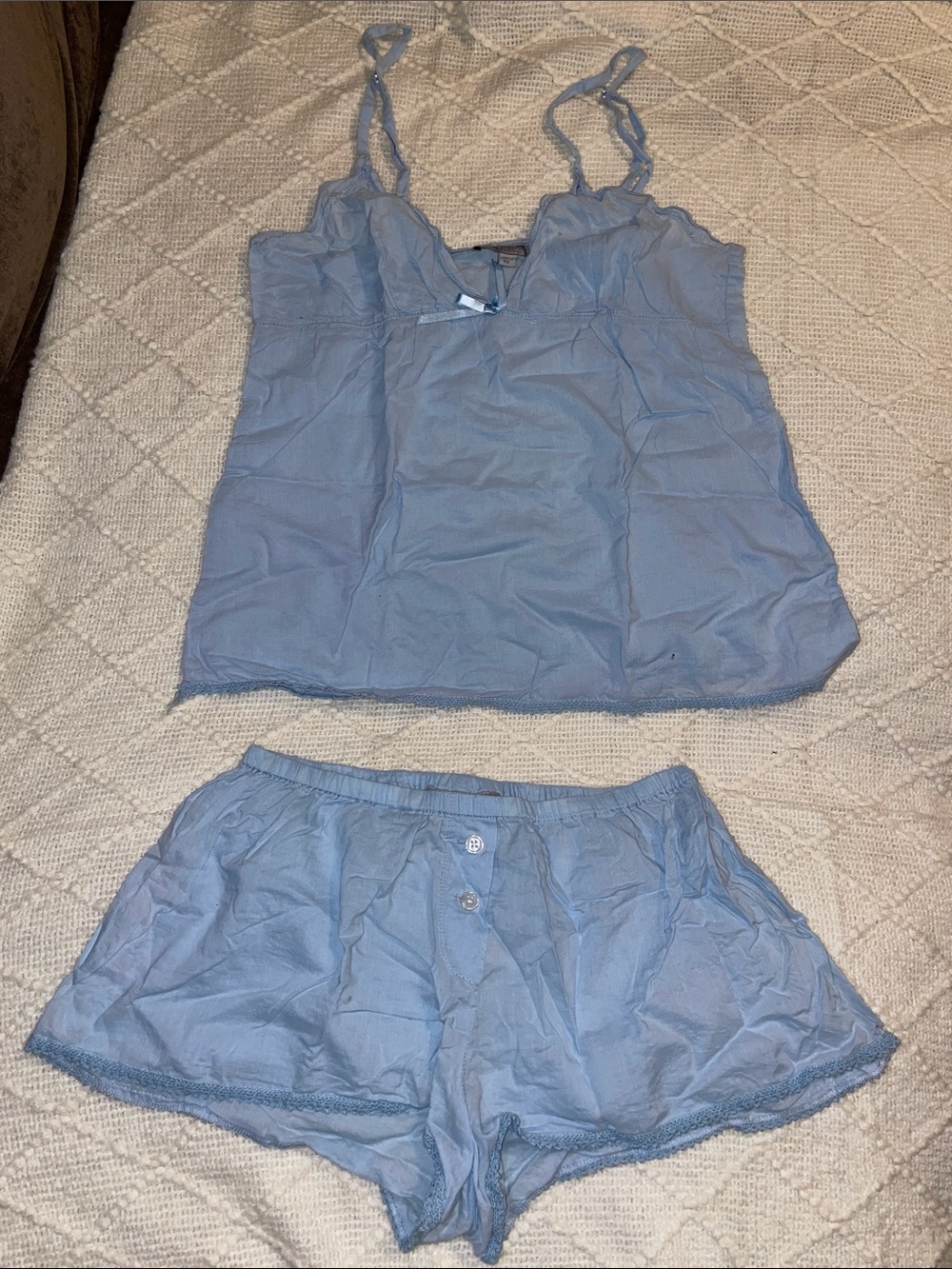 Calypso St. Barth Powder Blue Two-Piece Pajama Set - Tank & Shorts